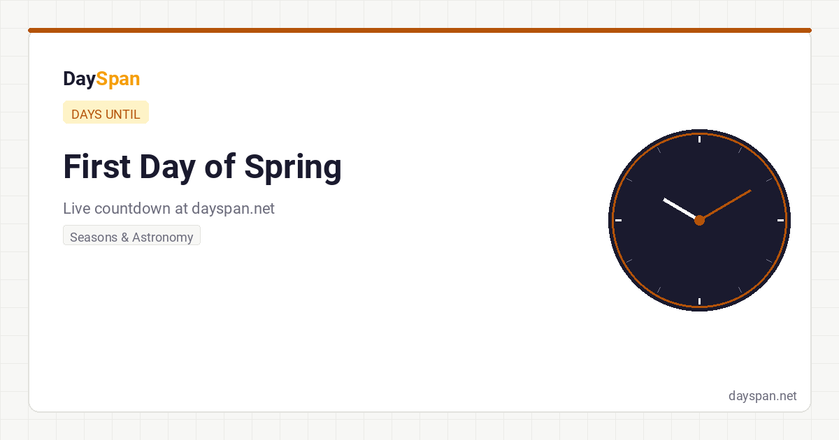 When is the First Day of Spring 2026? Live Countdown | DaySpan