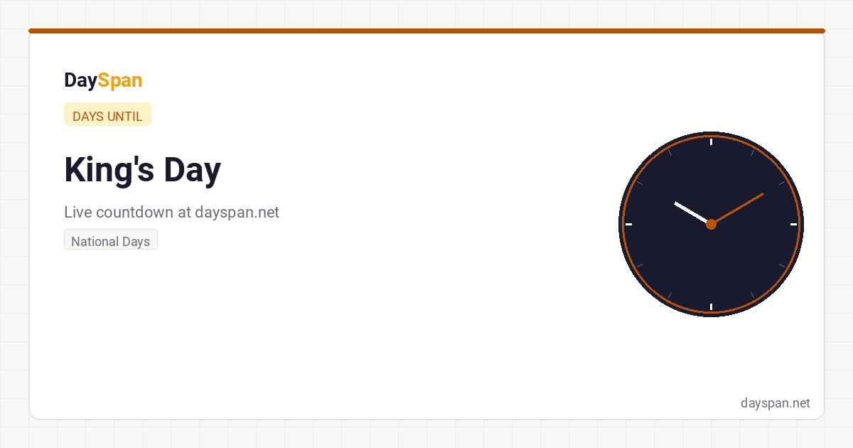 How Many Days Until King's Day — Netherlands? Live Countdown 2026 | DaySpan
