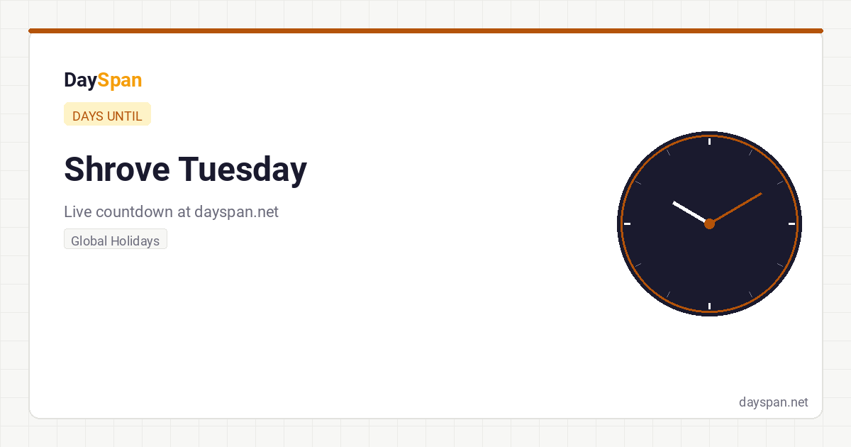 How Many Days Until Shrove Tuesday — Pancake Day? Live Countdown 2026 ...