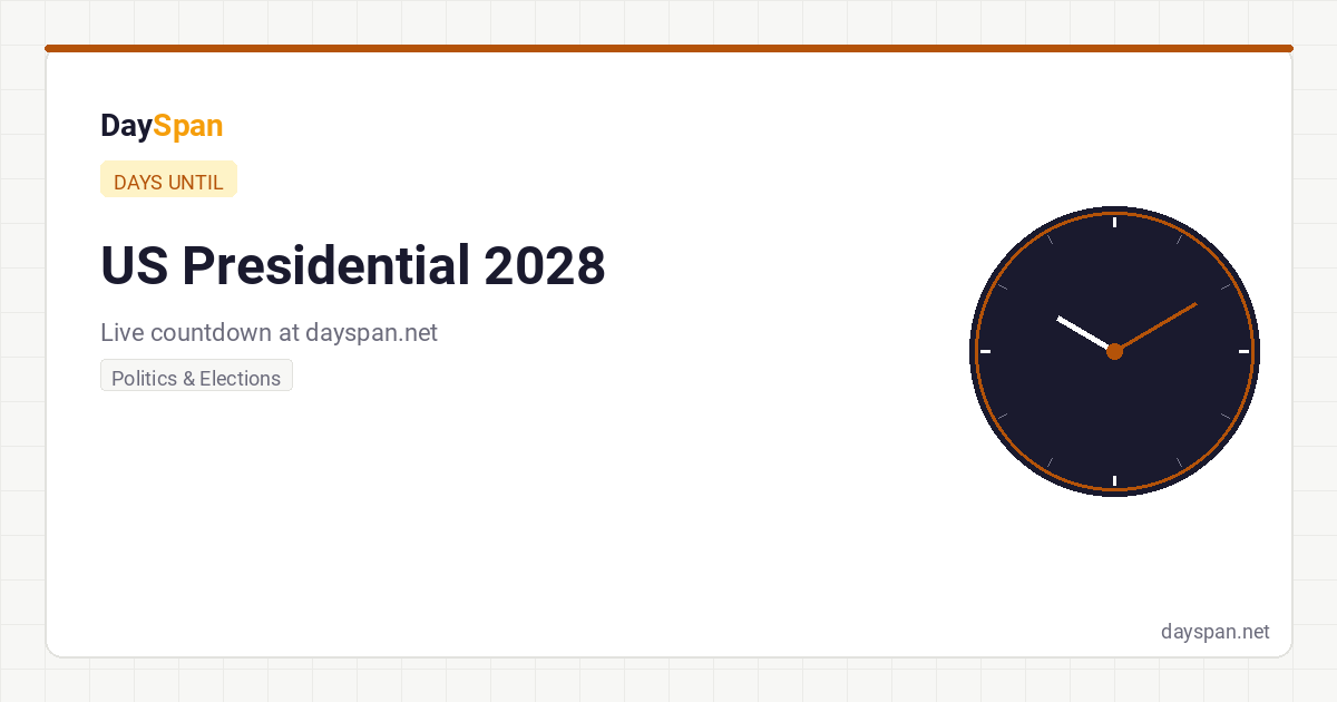 How Many Days Until US Presidential Election 2028? Live Countdown 2026 ...